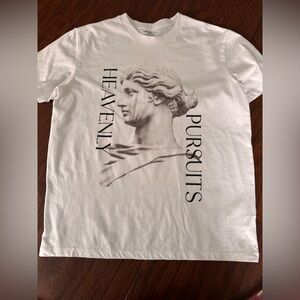 Forever 21 White 'Heavenly Pursuits' Cotton Graphic Tee - Size M